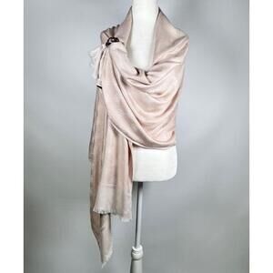 Karl Lagerfeld Nude Beige White Scarf Wrap